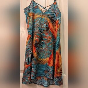 Tropical Leaf Print Dress